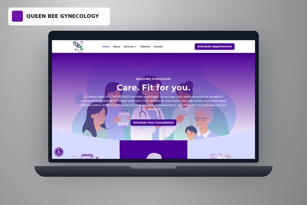 Queen Bee Gynecology live website homepage