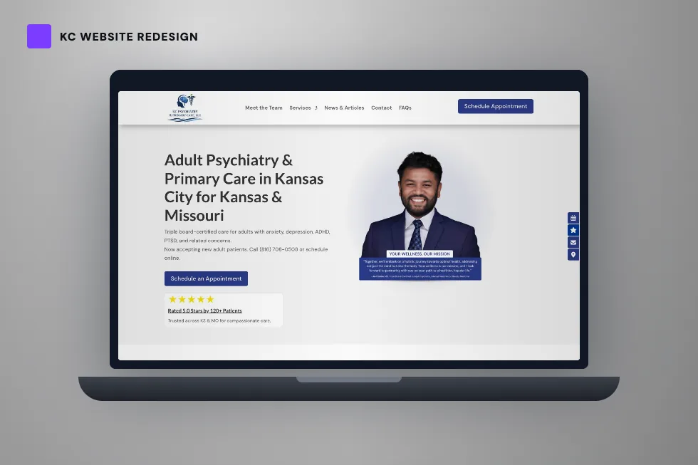KC Psychiatrist website redesign preview
